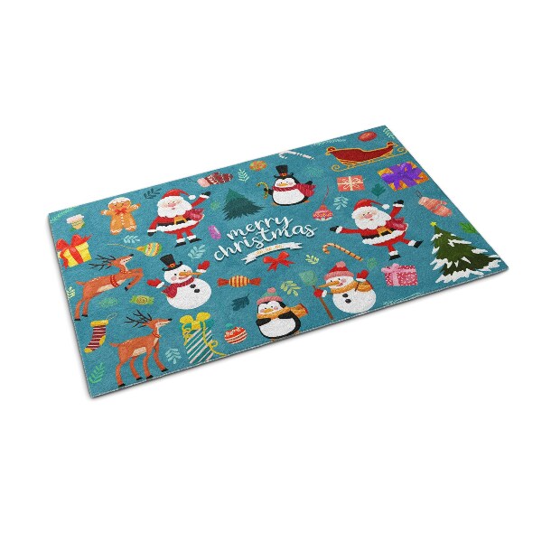 Outdoor mat Father Christmas and snowman
