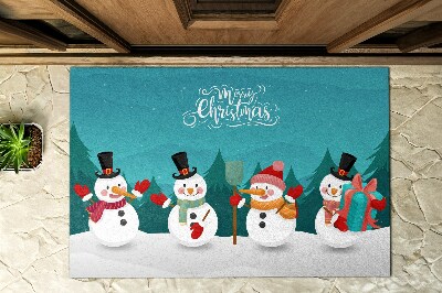 Outdoor mat Christmas snowmen