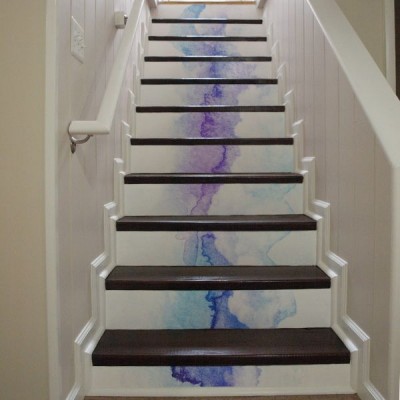 Watercolor stair decals 