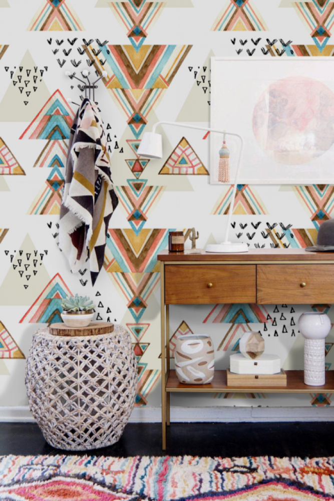 geometric wall mural