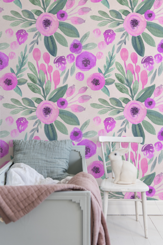 Watercolor painted wallpaper