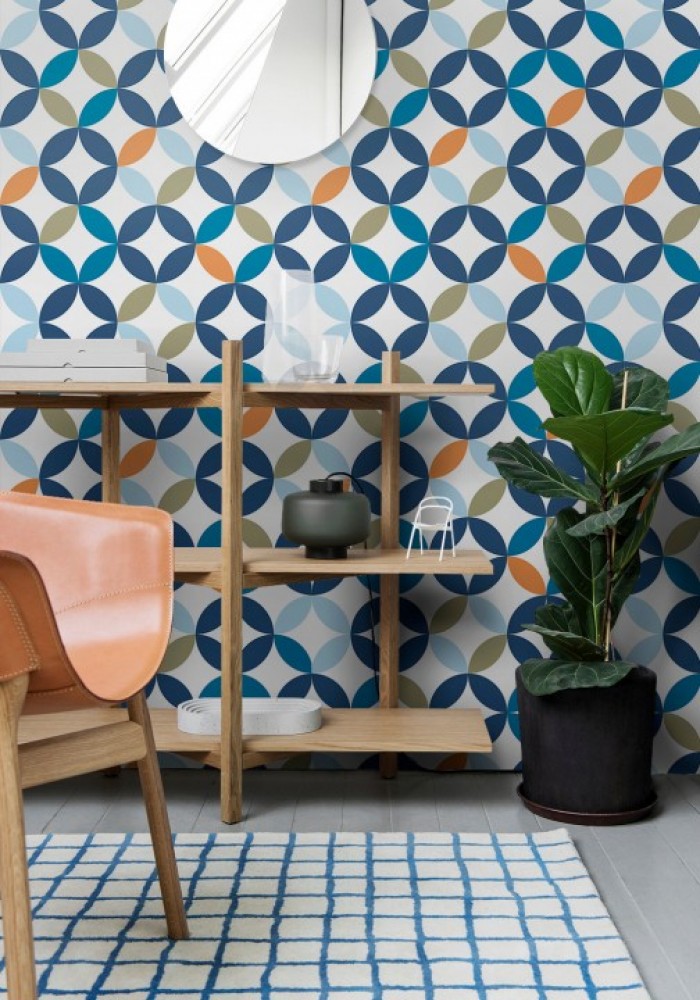 Circular mosaic wallpaper
