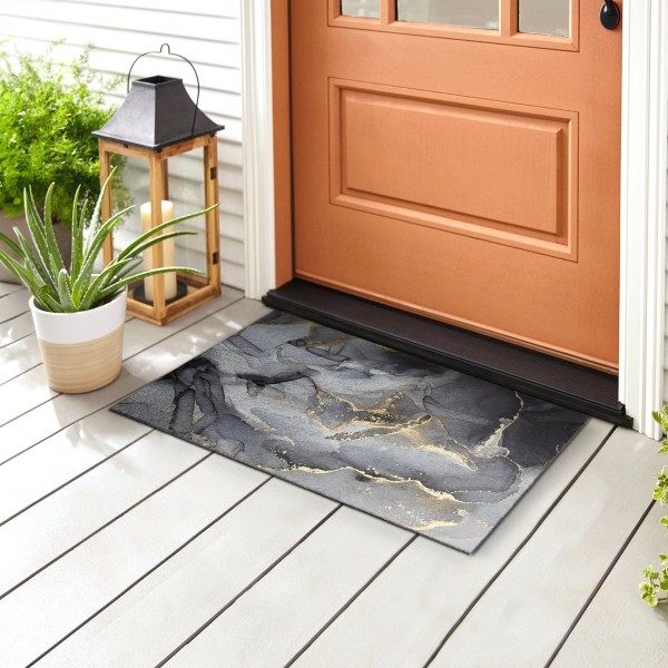 Front door mats with marble motif